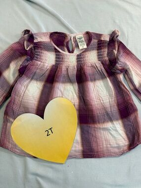 OshKosh B'gosh - Girls' Pink and Purple Plaid Top